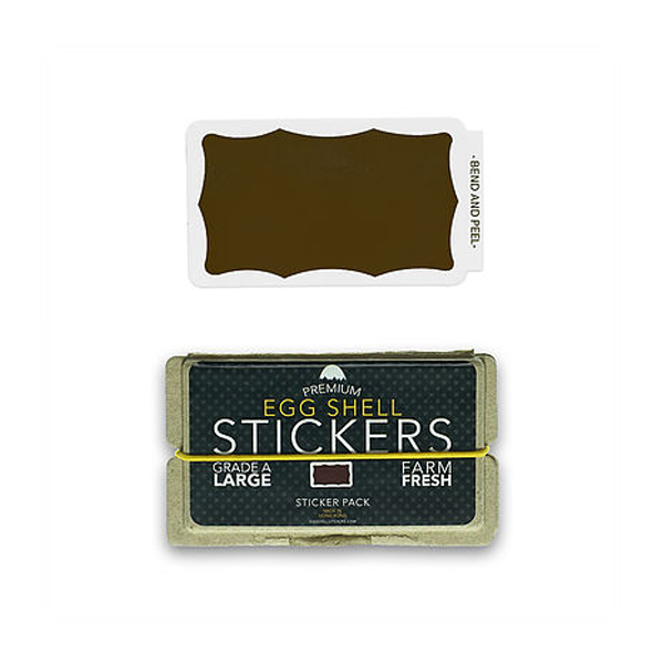 Eggshell Sticker "Brown Wavy Border" 80 Stk.