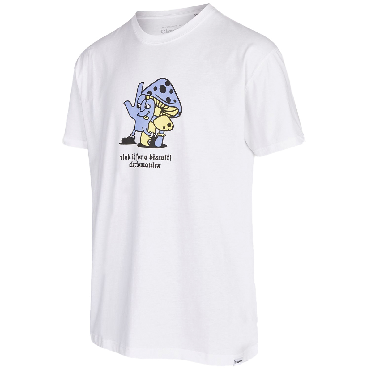 Cleptomanicx Boxy T-Shirt "Take Care" White