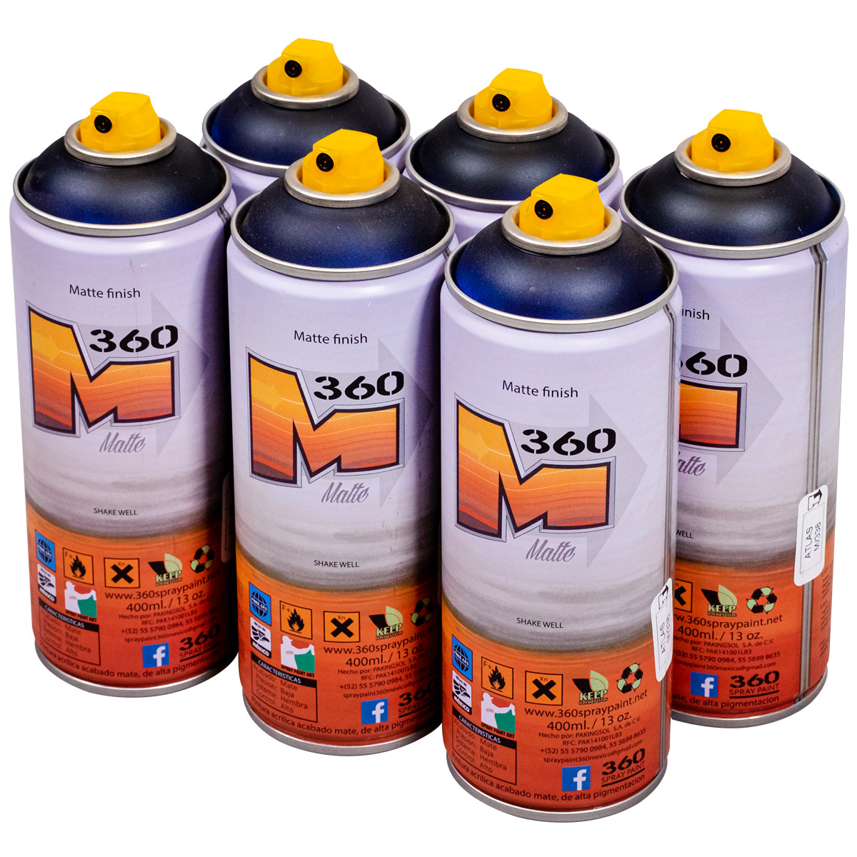 360 Spraypaint "Acabado Mate One Color Sixpack - Atlas M/338" (6x400ml)