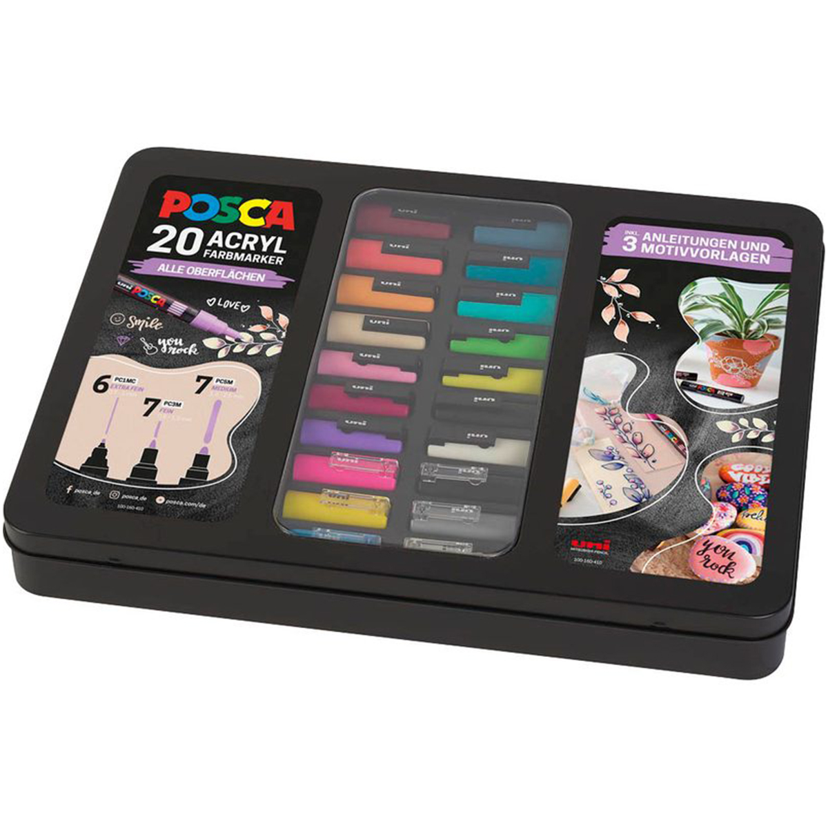 Uni Posca "Uni-ball POSCA Marker Metalletui DIY" Marker 20er Set