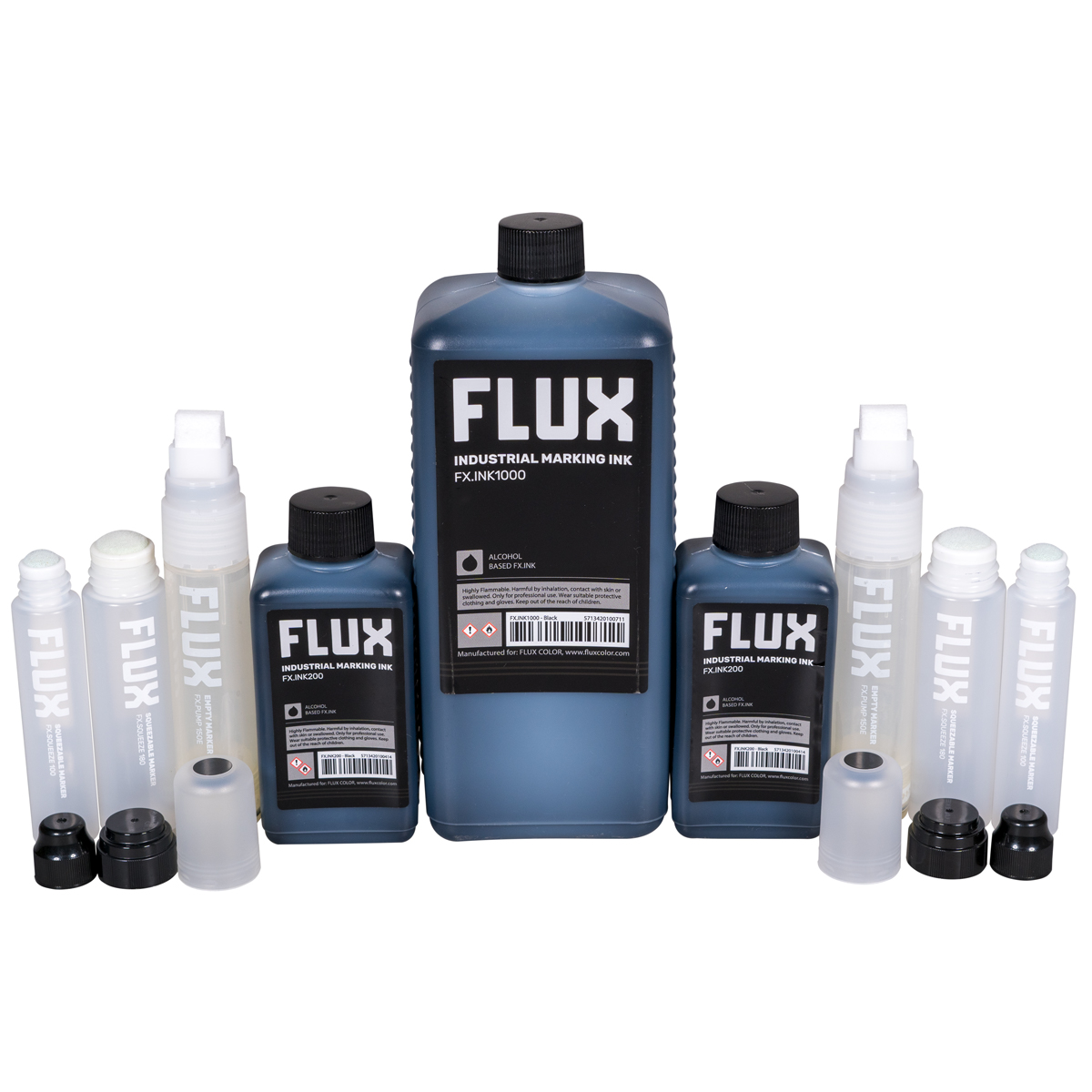 Flux "FX.INK1000/200 - inkl. FX.Squeeze/Pump 100E/180E/150E Marker Set 2"