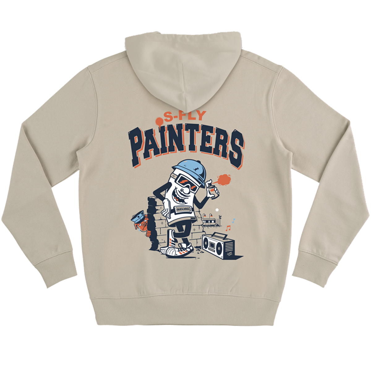 S-Fly Hoody "Painters" Naturweiß