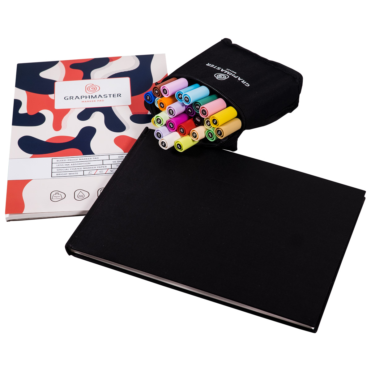 Graphmaster "Marker Pad inkl. Twin 24er Set & Blackbook"
