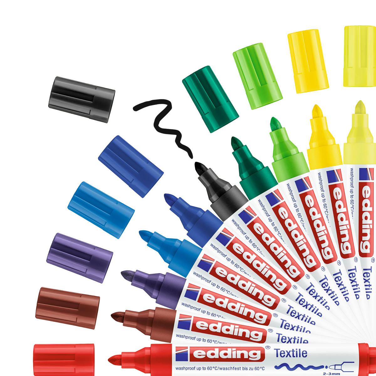 Edding "4500 Textil Marker" 10er Set Basic Colours - (2-3mm)