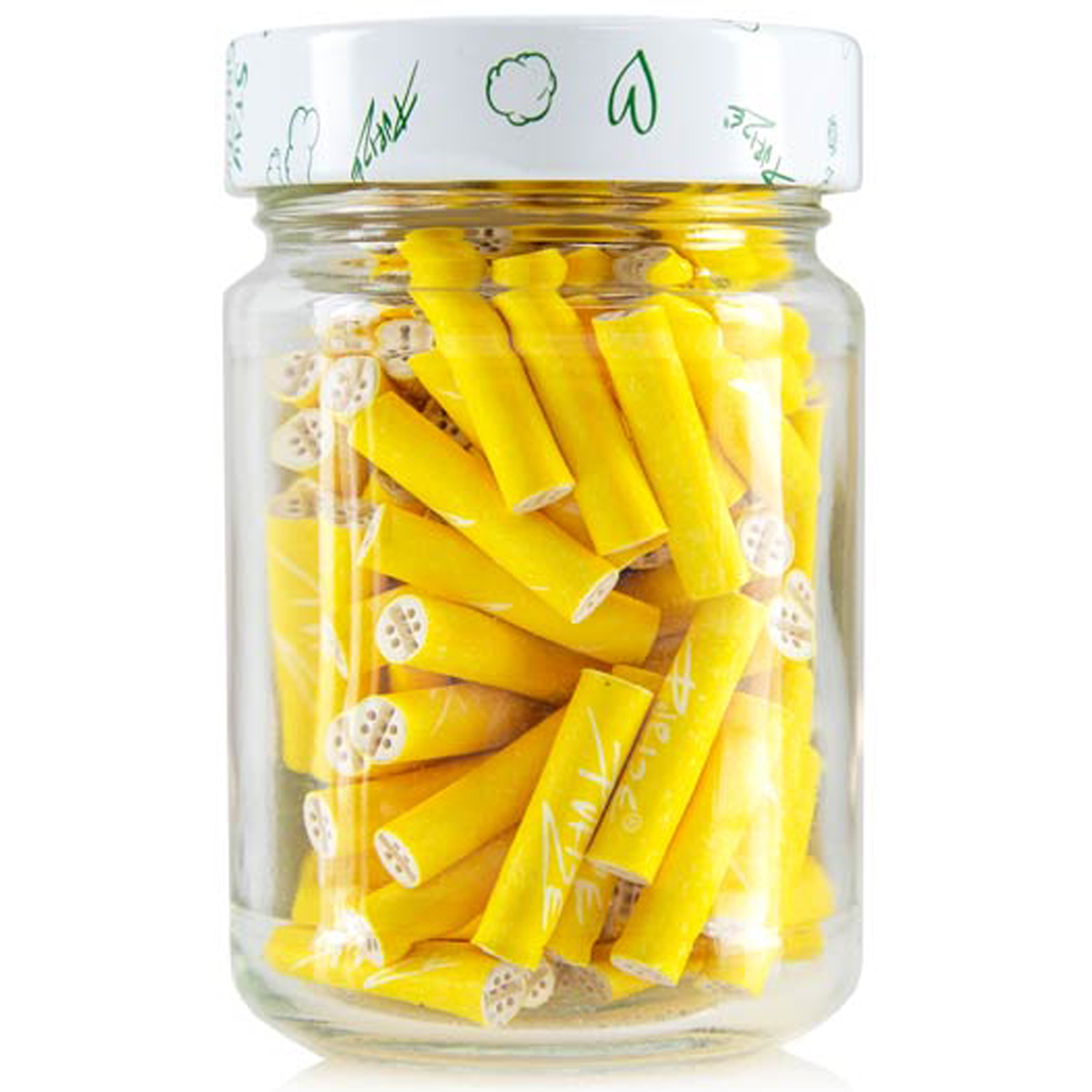 Gelbes-Glas-2-Kopie Purize Aktivkohlefilter "XTRA Slim Size 100er Glas" - Yellow