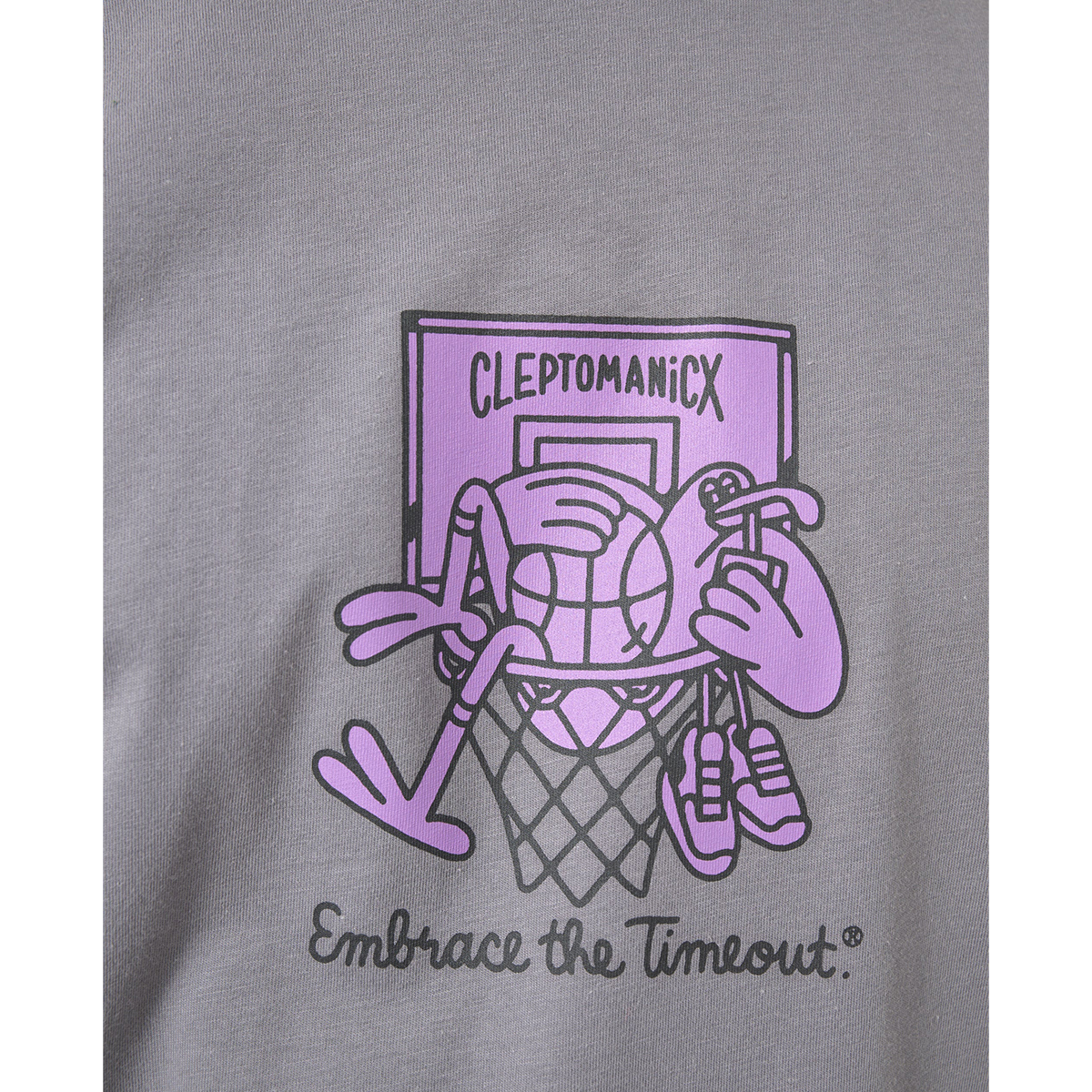 Cleptomanicx Boxy T-Shirt "Embrace Basket" Lava Smoke