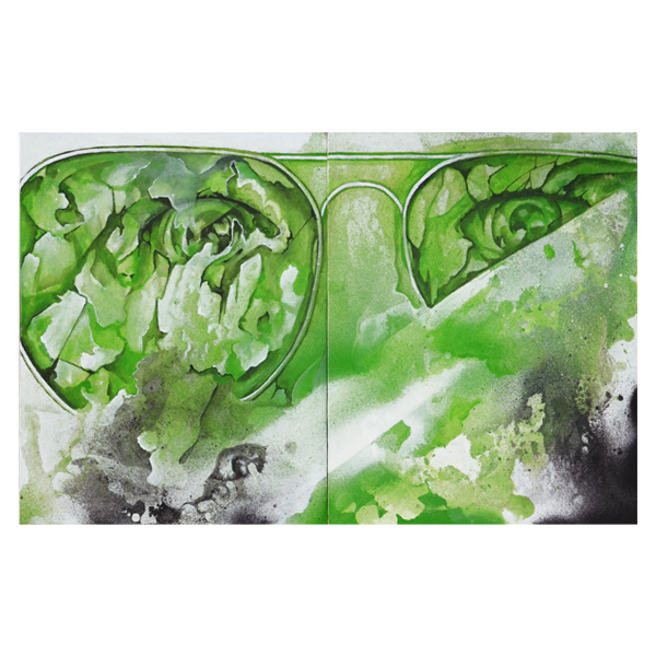 "B2W - Green Glasses (Original)" 2x 24x30cm