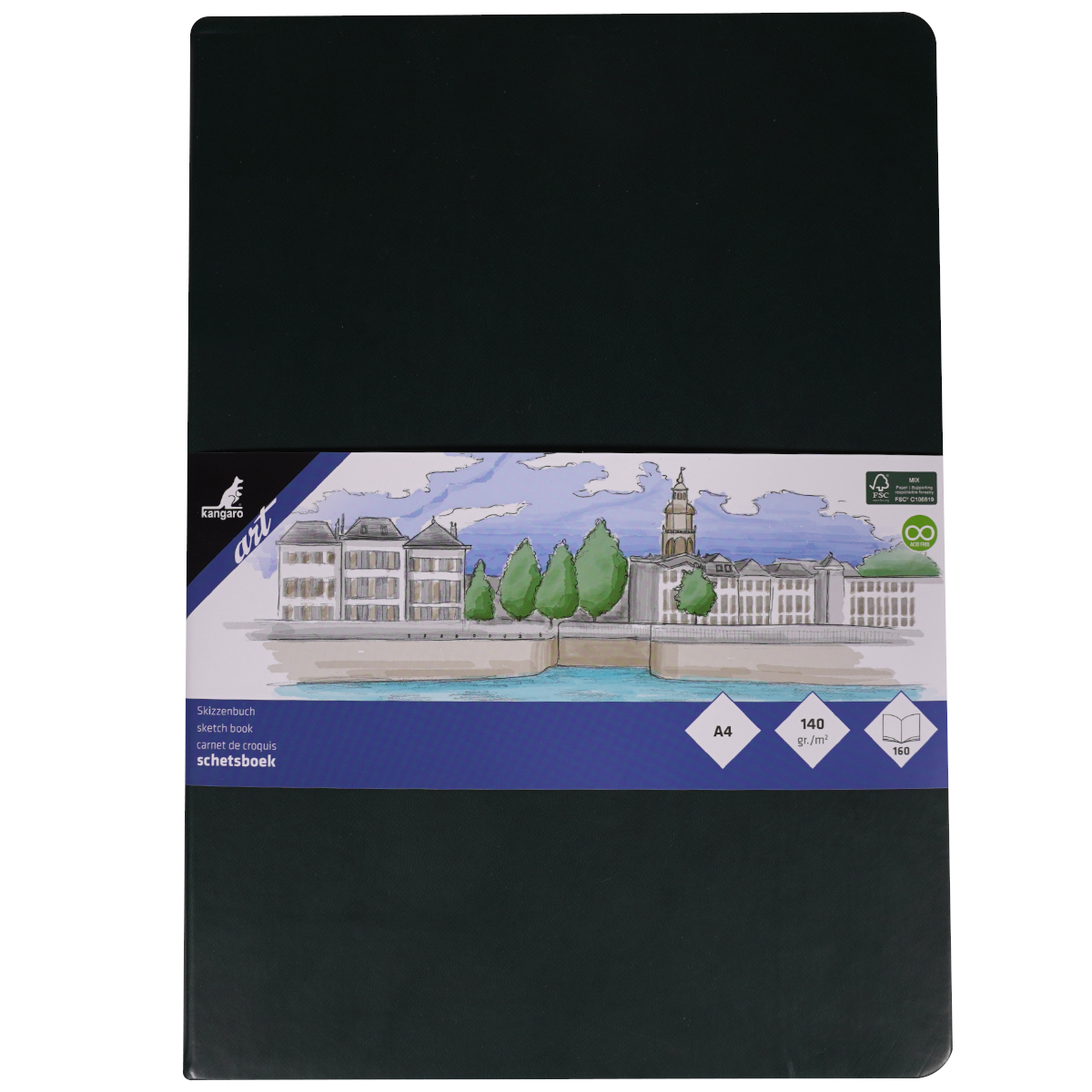 Kangaro "Skizzenbuch" A4 Hochformat 140g/m² (Hardcover 160 Seiten) Forest Green