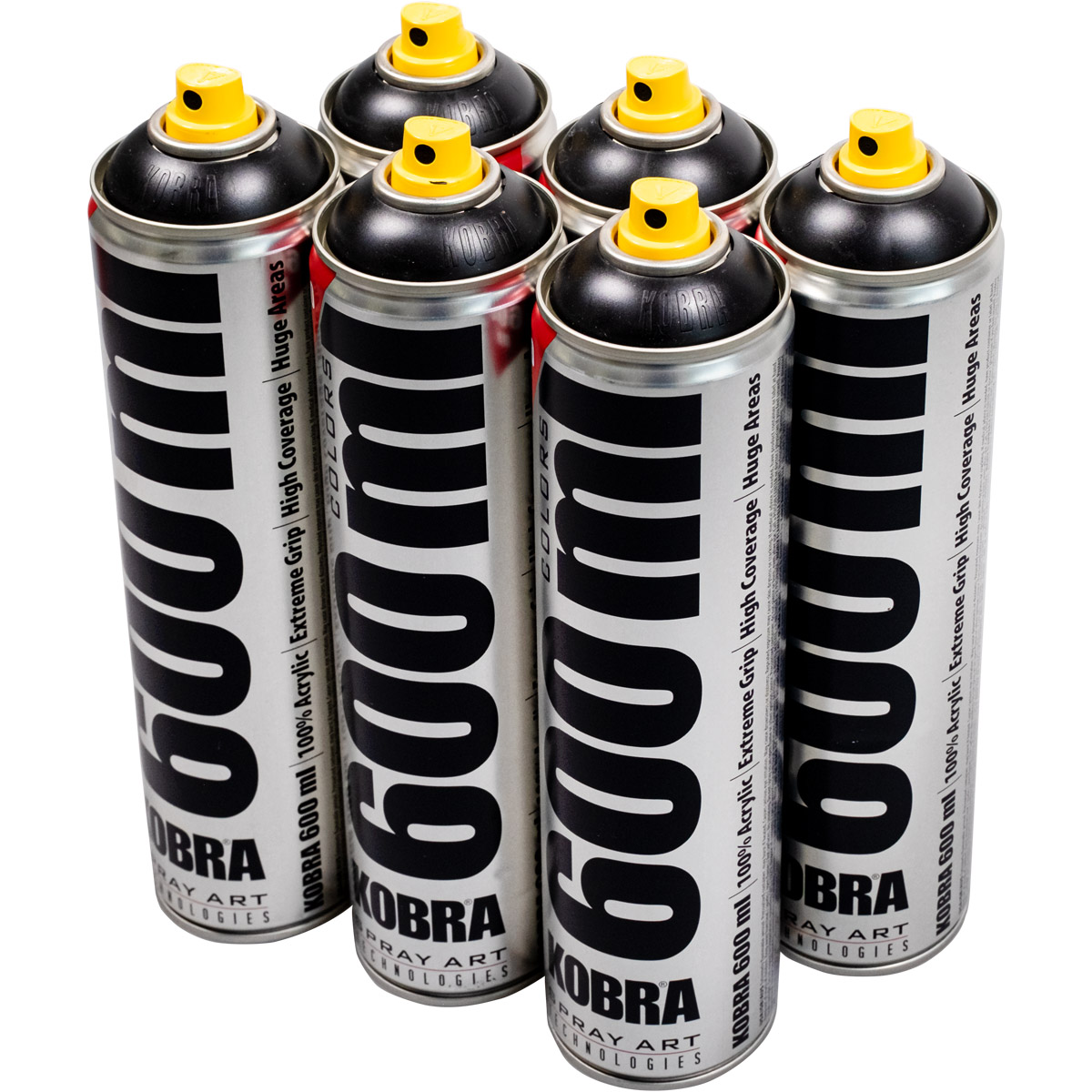Kobra "Big Paint One Color Sixpack - Matt Black KOB-60065" (6x600ml)