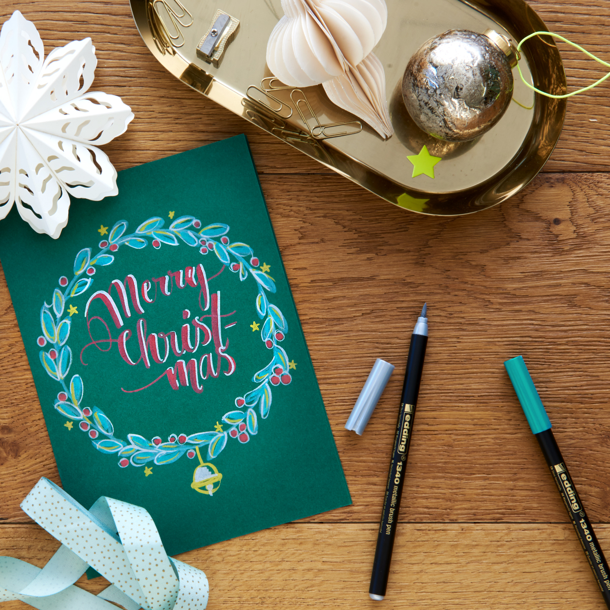 Edding "1340" Pinselstift Mix 4er Set Metallic (1-6mm)