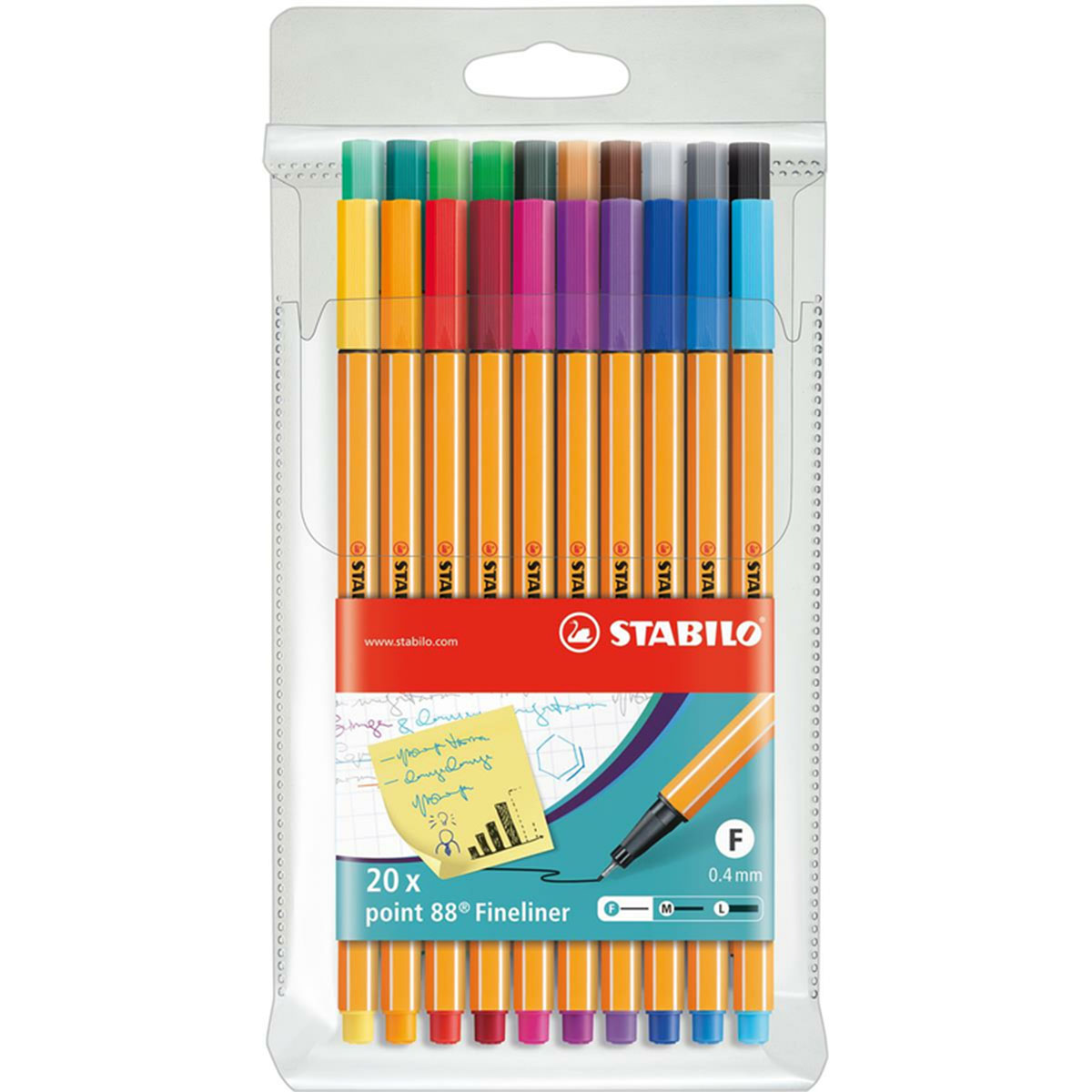 Stabilo "Fineliner Point 88" (0,4mm) - 20er Etui