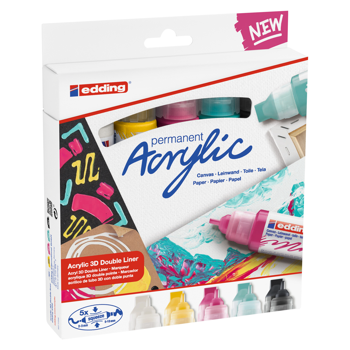 Edding "5400" Acryl 3D Double Liner Basic 5er Set (2-10mm)