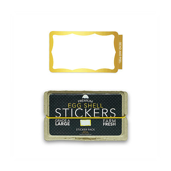 Eggshell Sticker "Gold Wavy Border" 50 Stk.