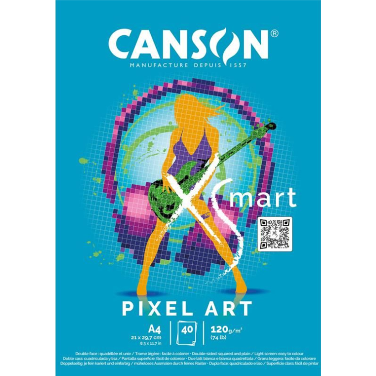 Canson "Studienblock XS´MART Pixel Art" Hochformat A4 (40 Seiten) 120g/m²