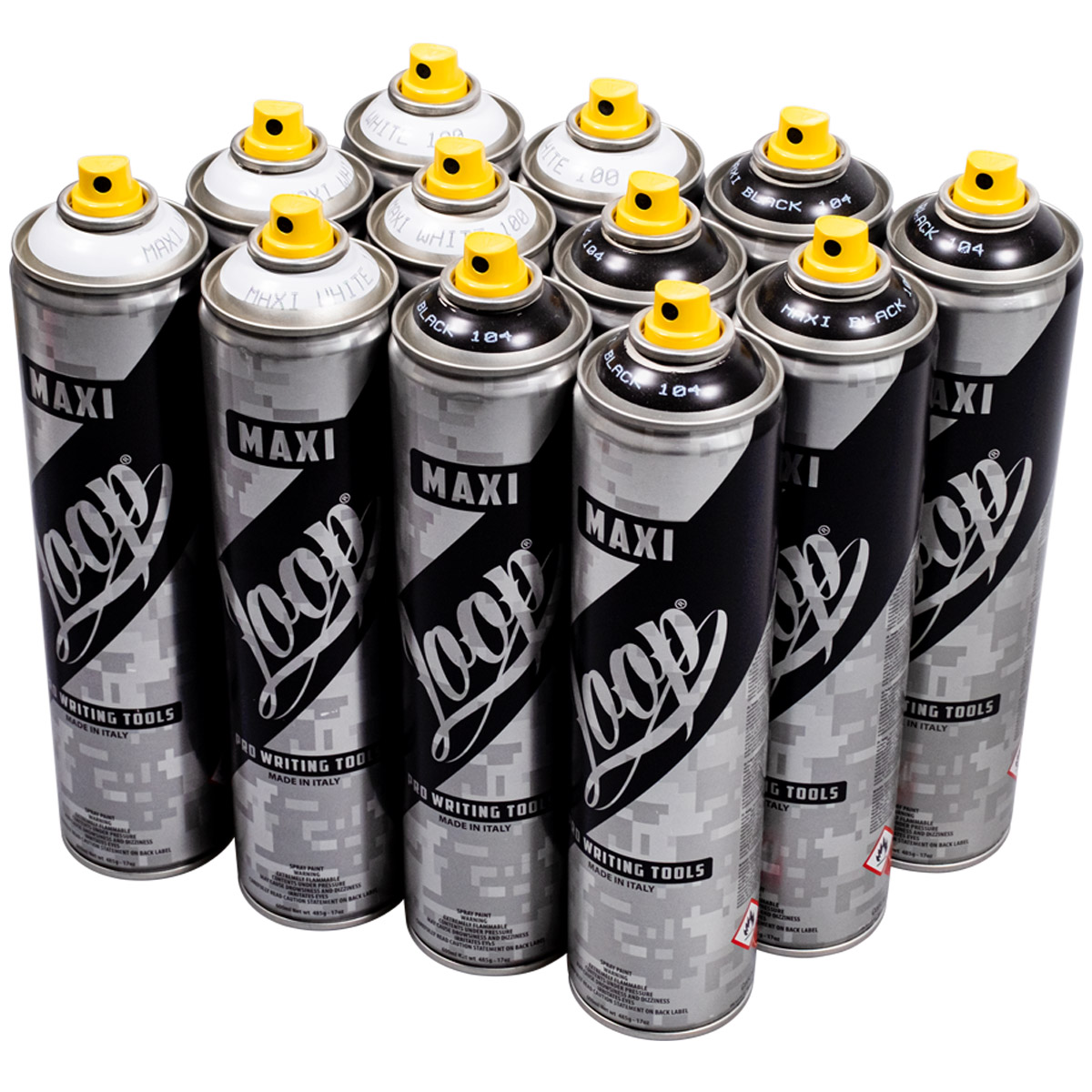 Loop Paint "Maxi 12er Set - Black & White" (12x600ml)