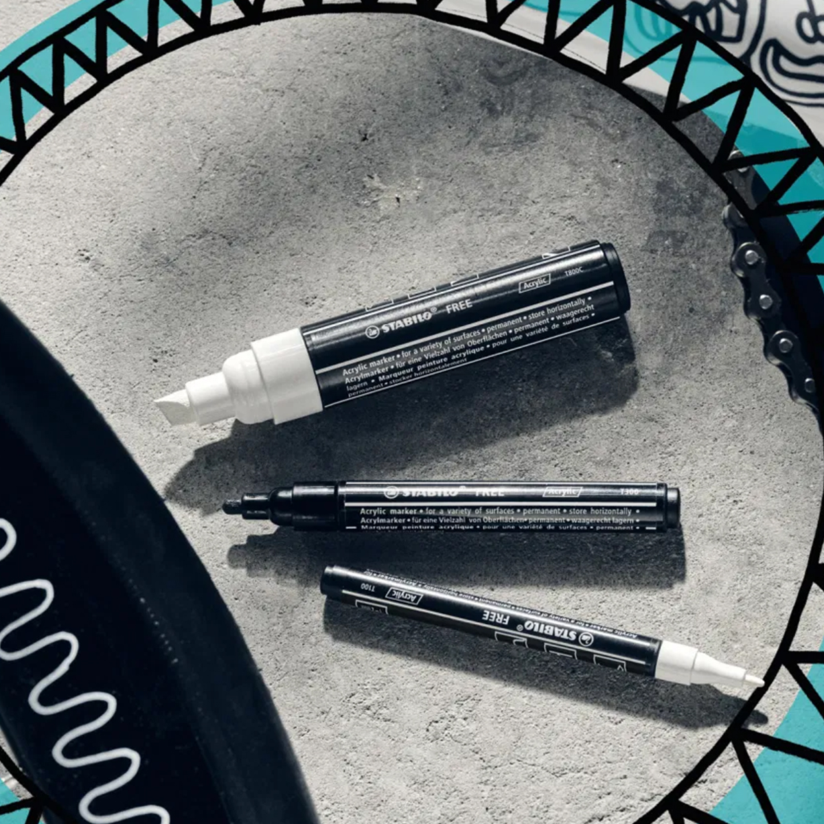 Stabilo "Acrylmarker Free T100" (1-2mm) Karmin