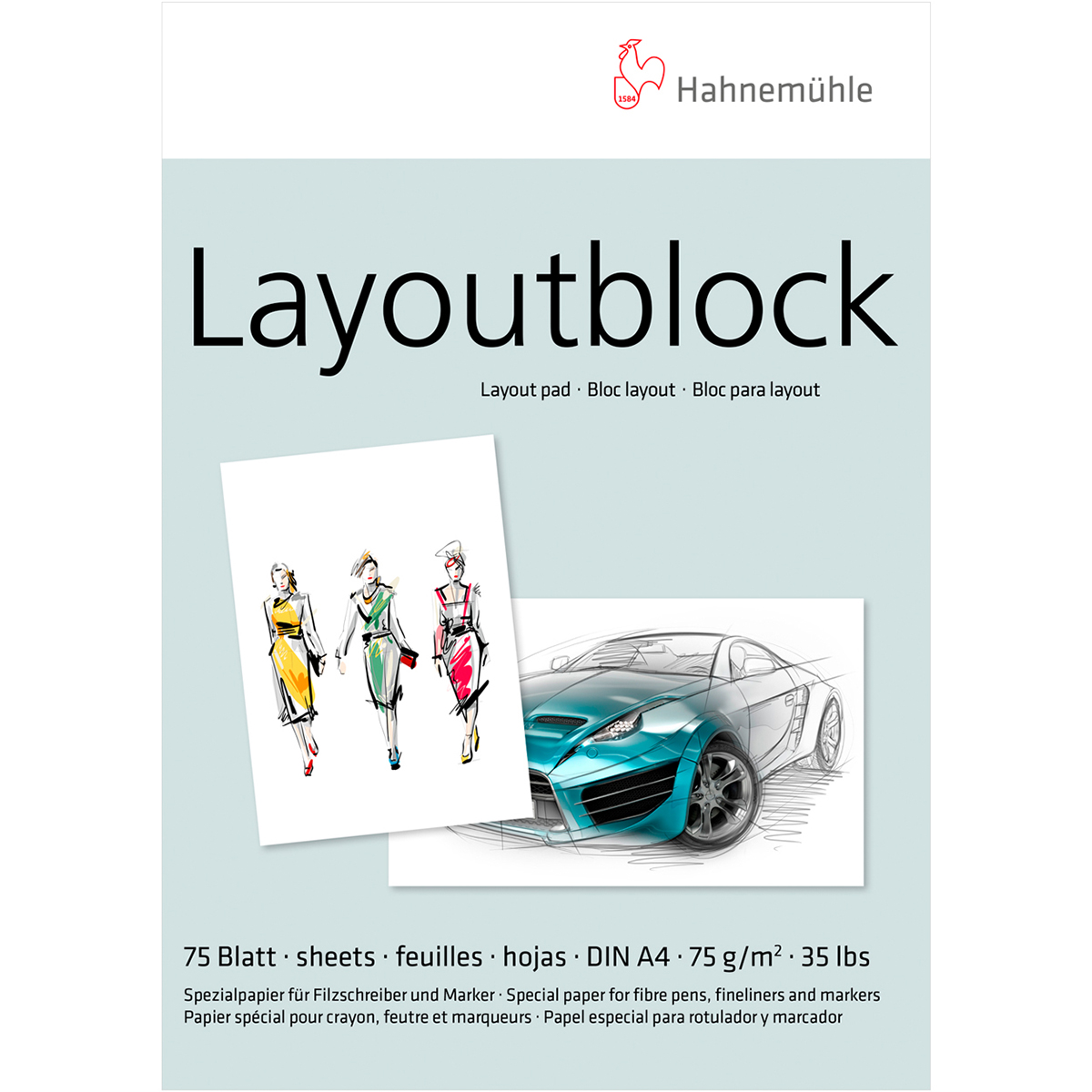 Hahnemühle "Layoutblock" A4 Hochformat 75g/m²