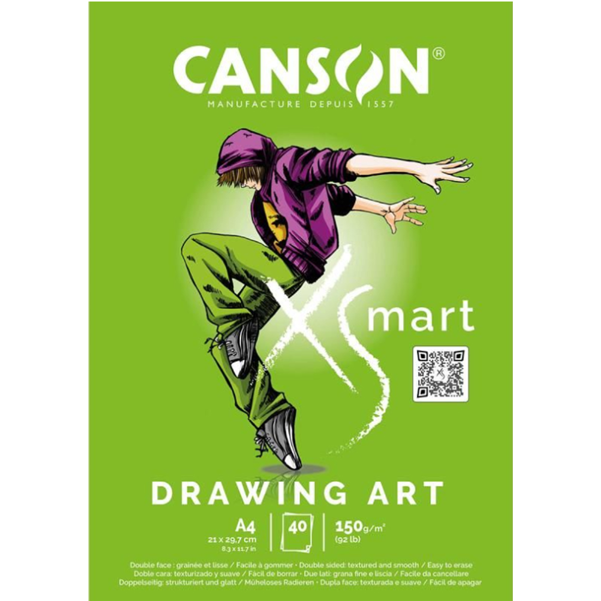 Canson "Studienblock XS´MART Drawing Art" Hochformat A4 (40 Seiten) 150g/m²