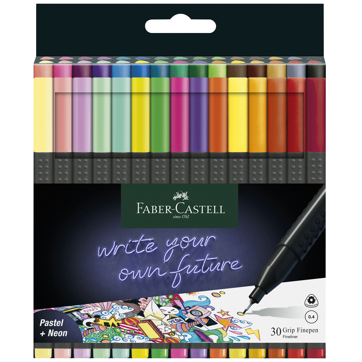Faber-Castell "Finepen Grip 0.4" (0,4mm) - 30er Etui