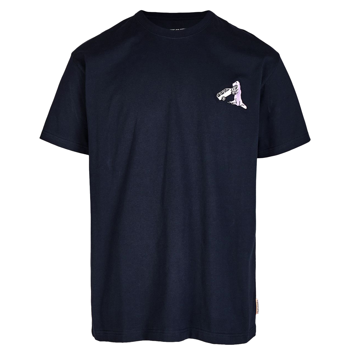 Cleptomanicx Boxy T-Shirt "Dino Carbuster" Sky Captain