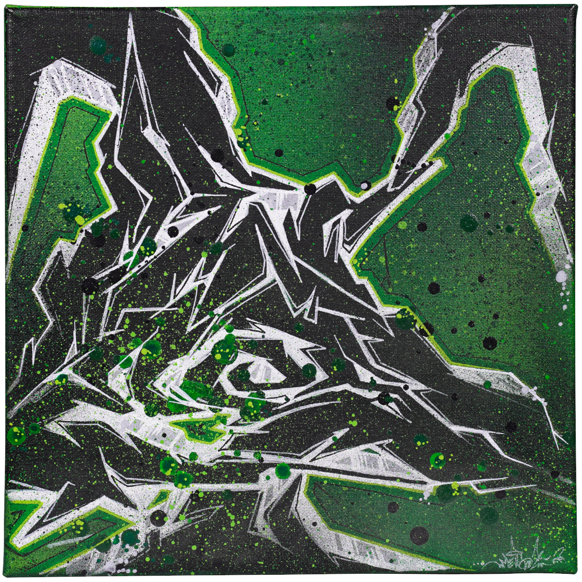 "Meise - Lettere Rotonde - Green" 30x30cm