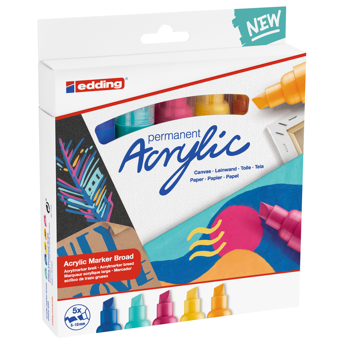 Edding "5000" Acrylmarker Keilspitze Abstrakt 5er Set (5-10mm)