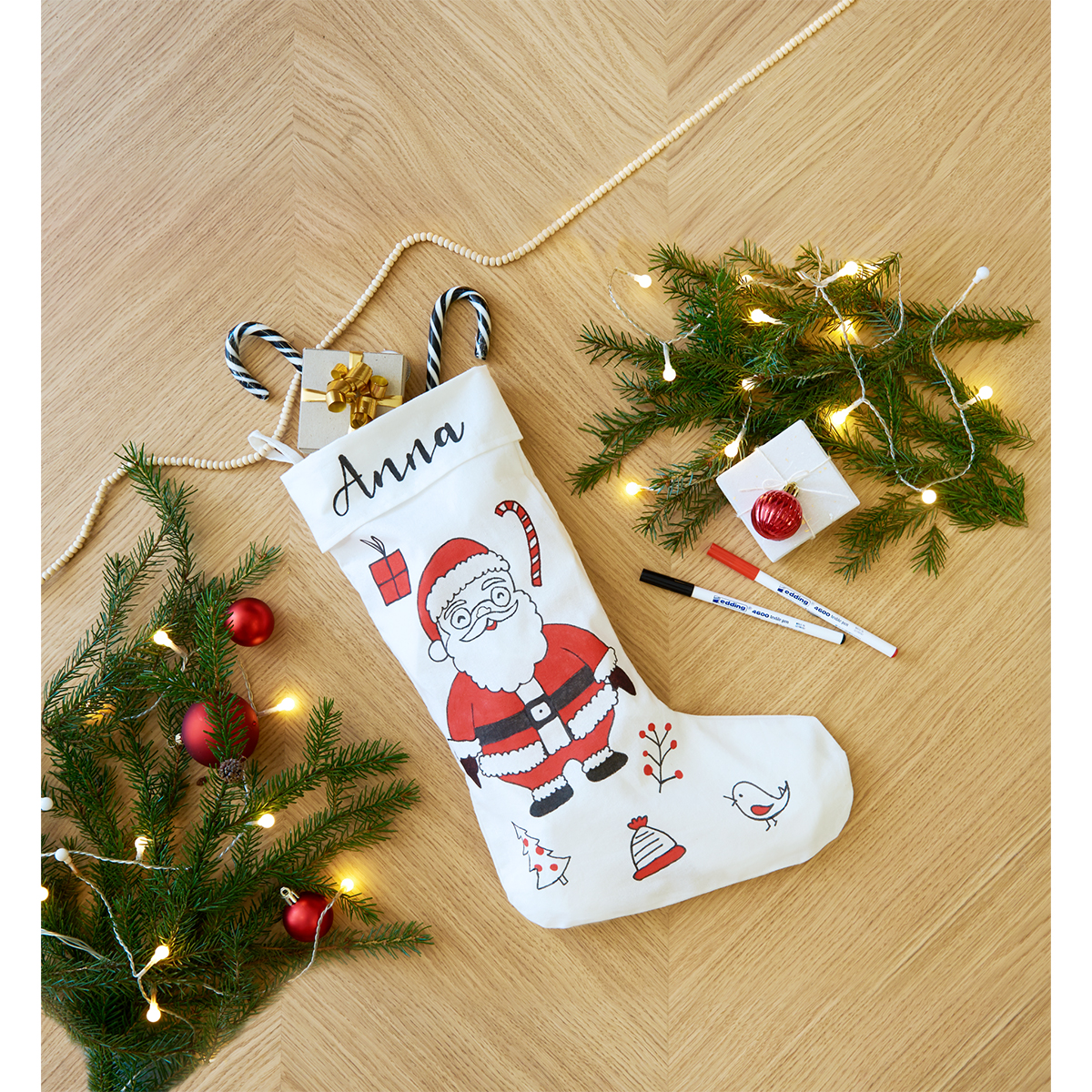 Edding "4600 Nikolausset" Schwarz-Rot