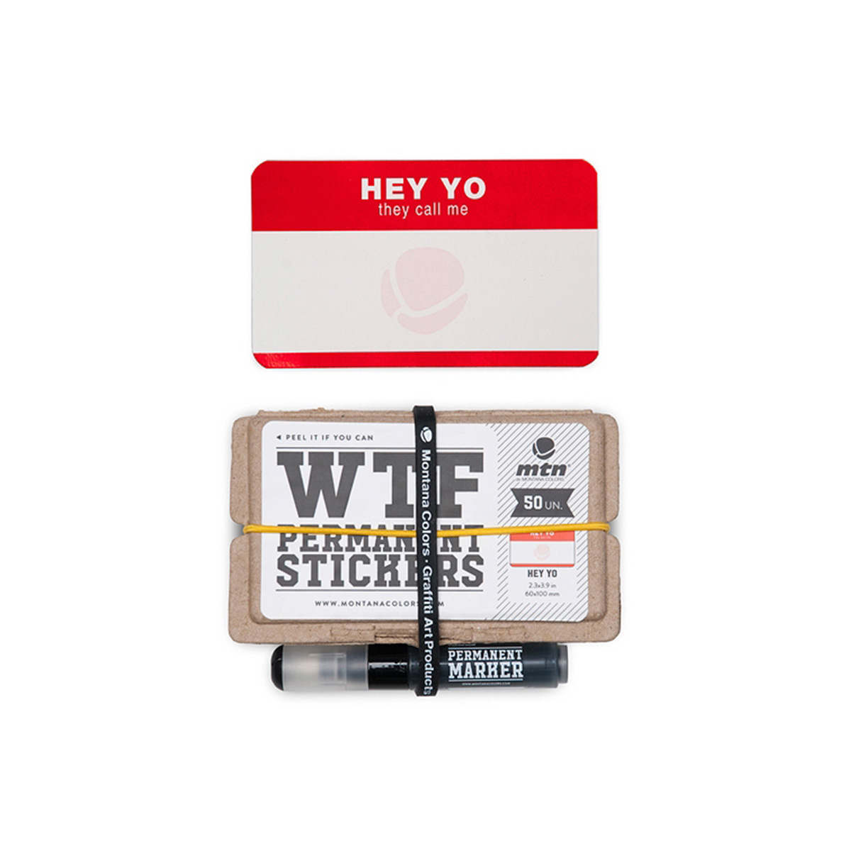 MTN Wtf Sticker "Permanent - Hey Ho" inkl. Marker