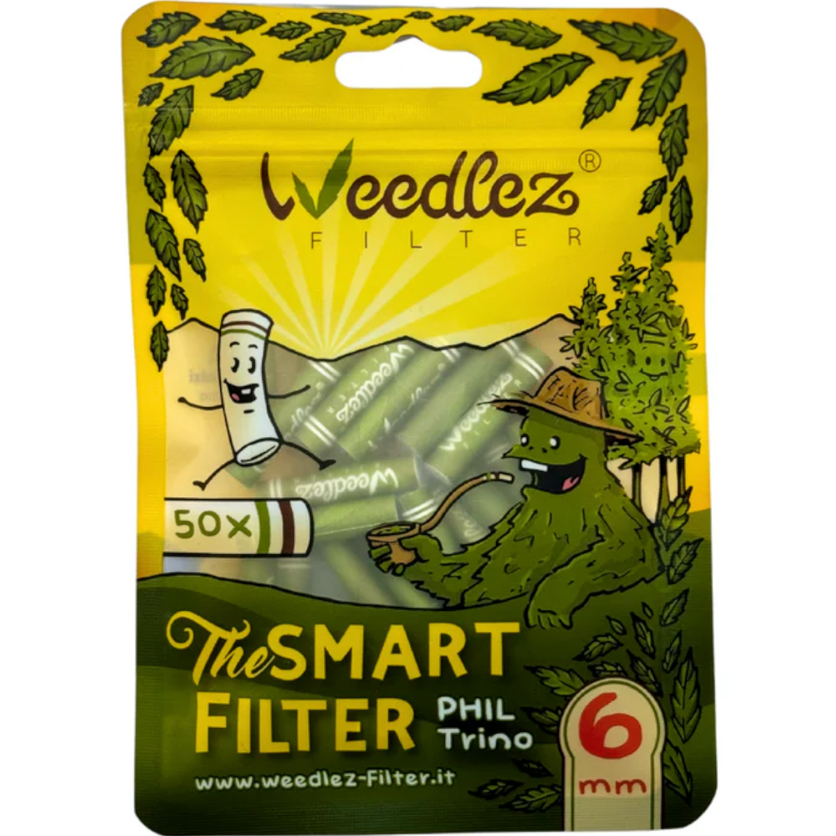 Weedlez Aktivkohlefilter "Phil Trino 50er Pack" - Green (6mm)