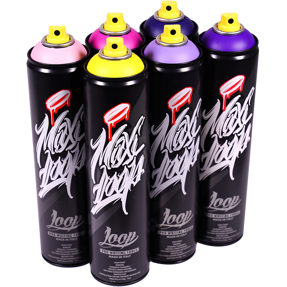 Loop Paint "Maxi Multi Color Sixpack - Acid Tones" (6x600ml)