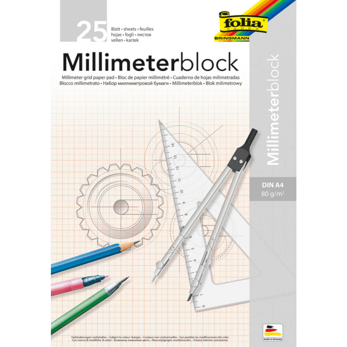 Folia "Millimeterblock" A4 (25 Blatt) 80g/m²
