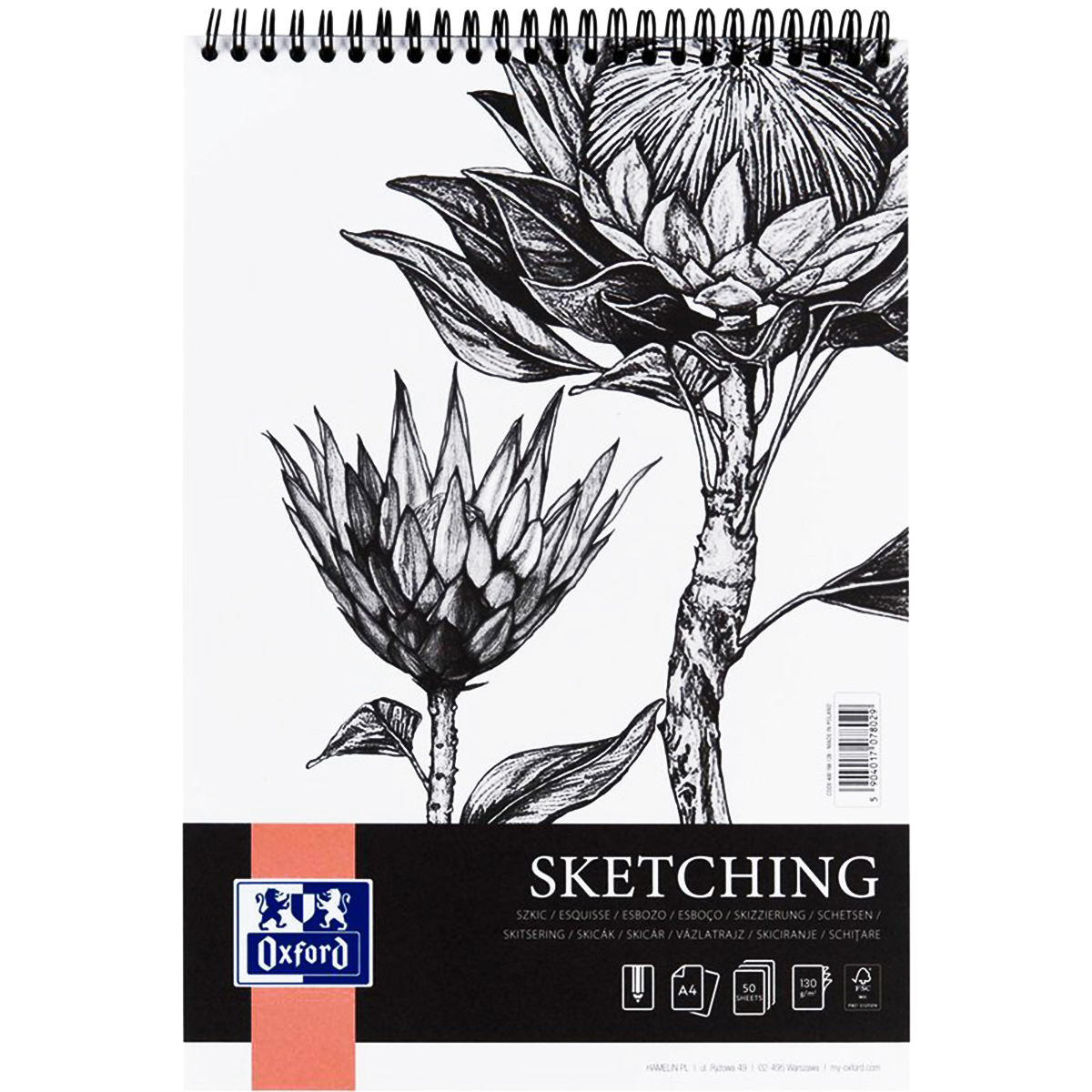 Oxford "Skizzenblock Sketching A4" Spiralbindung (120g/m²)