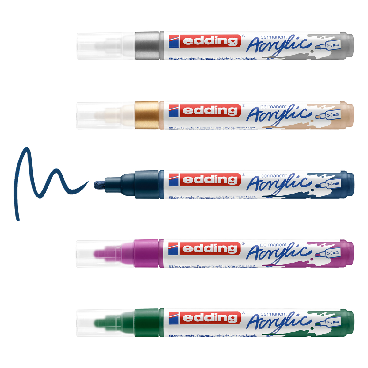 Edding Acrylmarker"5100" Medium 5er Set festlich (2-3mm)