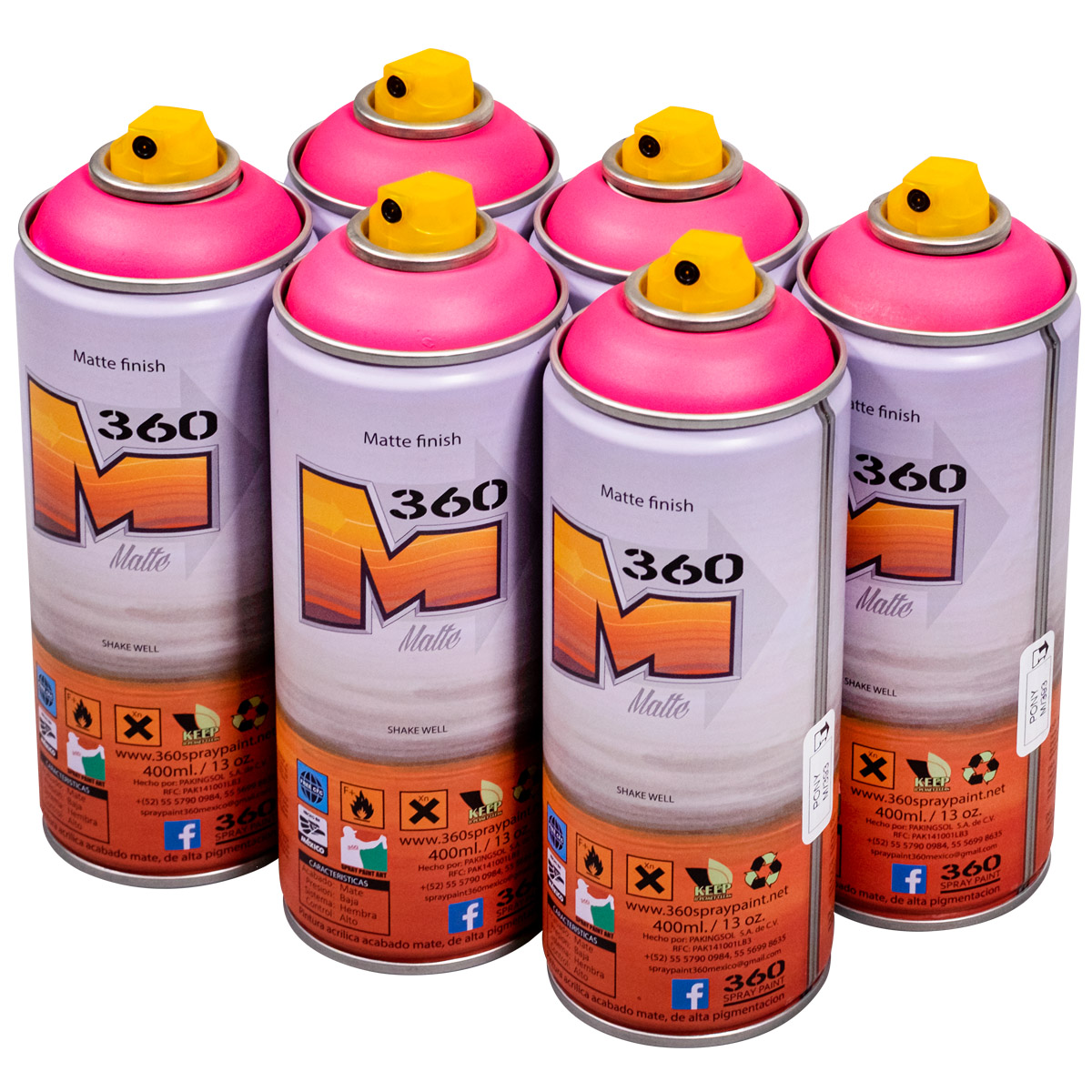 360 Spraypaint "Acabado Mate One Color Sixpack - Pony M/393" (6x400ml)