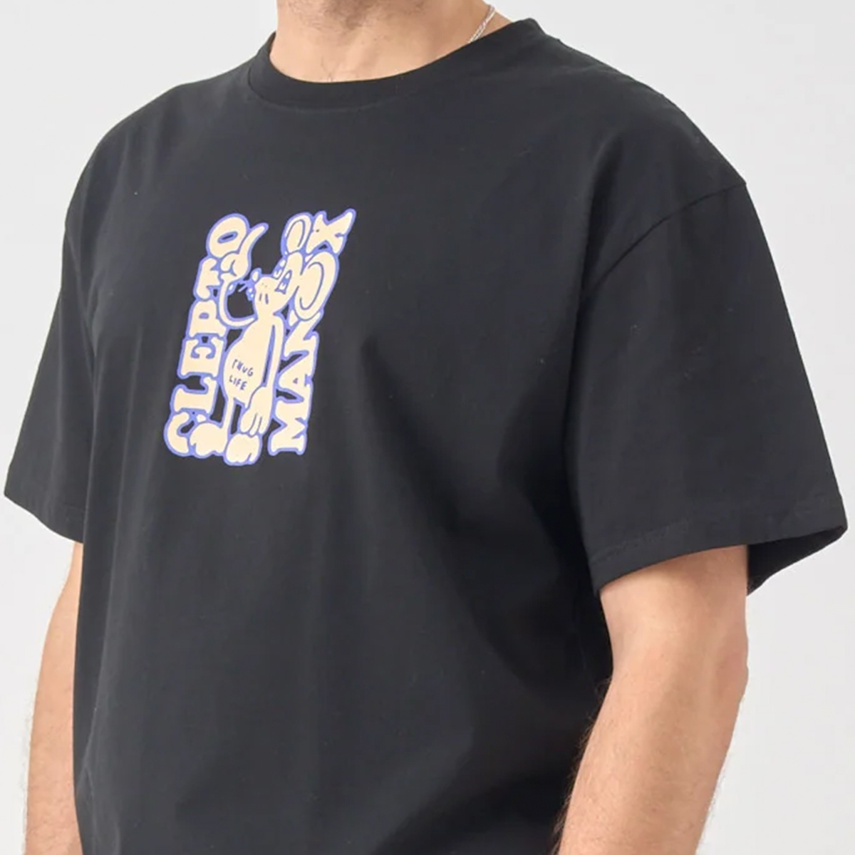 Cleptomanicx Boxy T-Shirt "Thug Mouse" Black