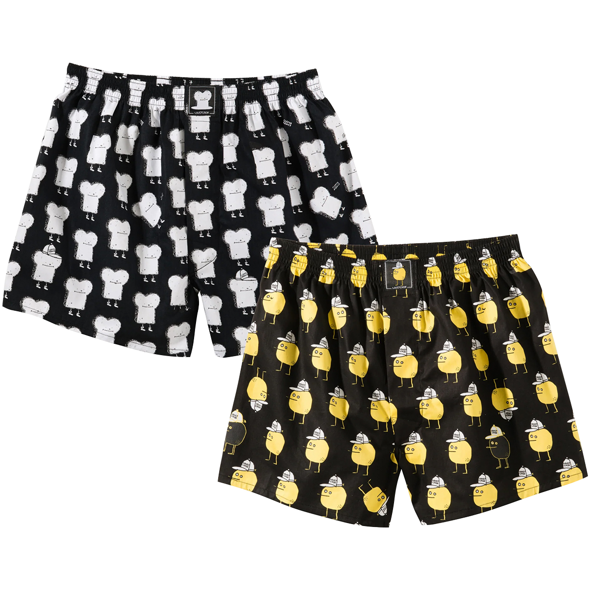 Lousy Livin Boxershorts "Toast & Zitrone 2er Pack" Yellow/Black