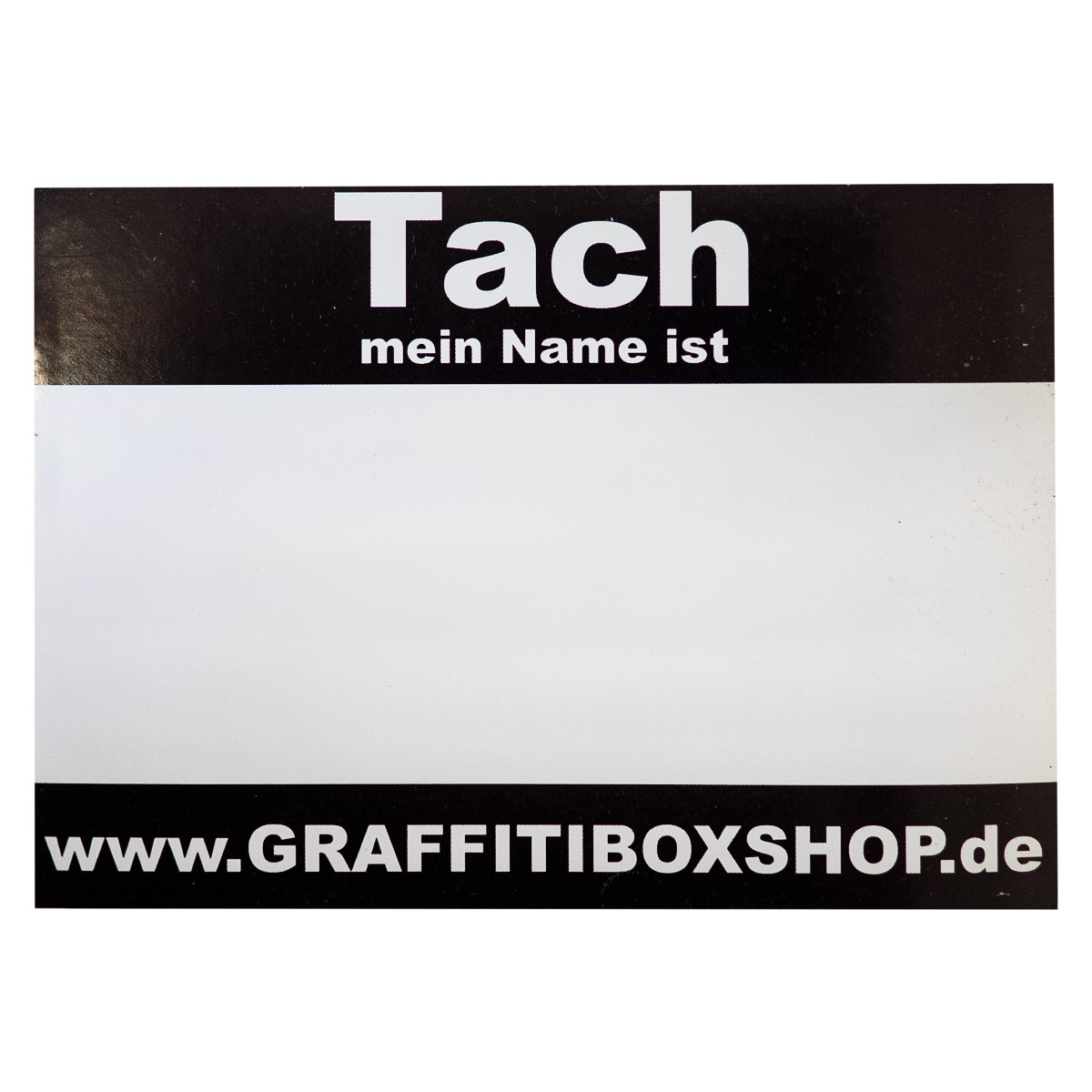 Graffitibox Magnet "Tach Mein Name Ist" - Black/White