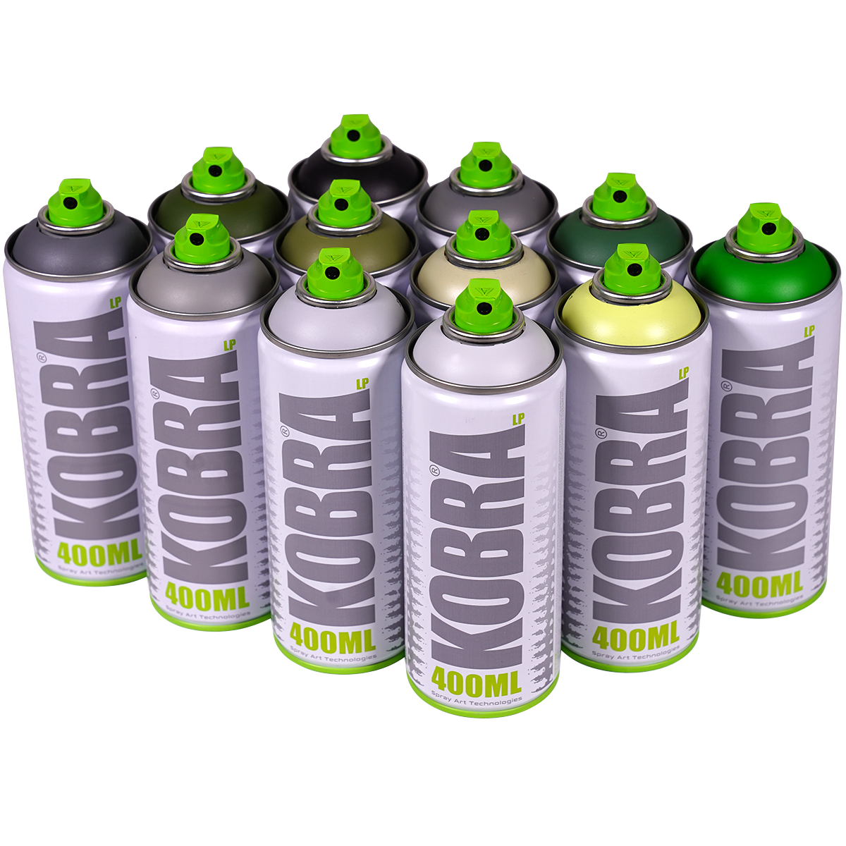 Kobra "Low 12er Paint Box - Green Island Tones" (12x400ml)