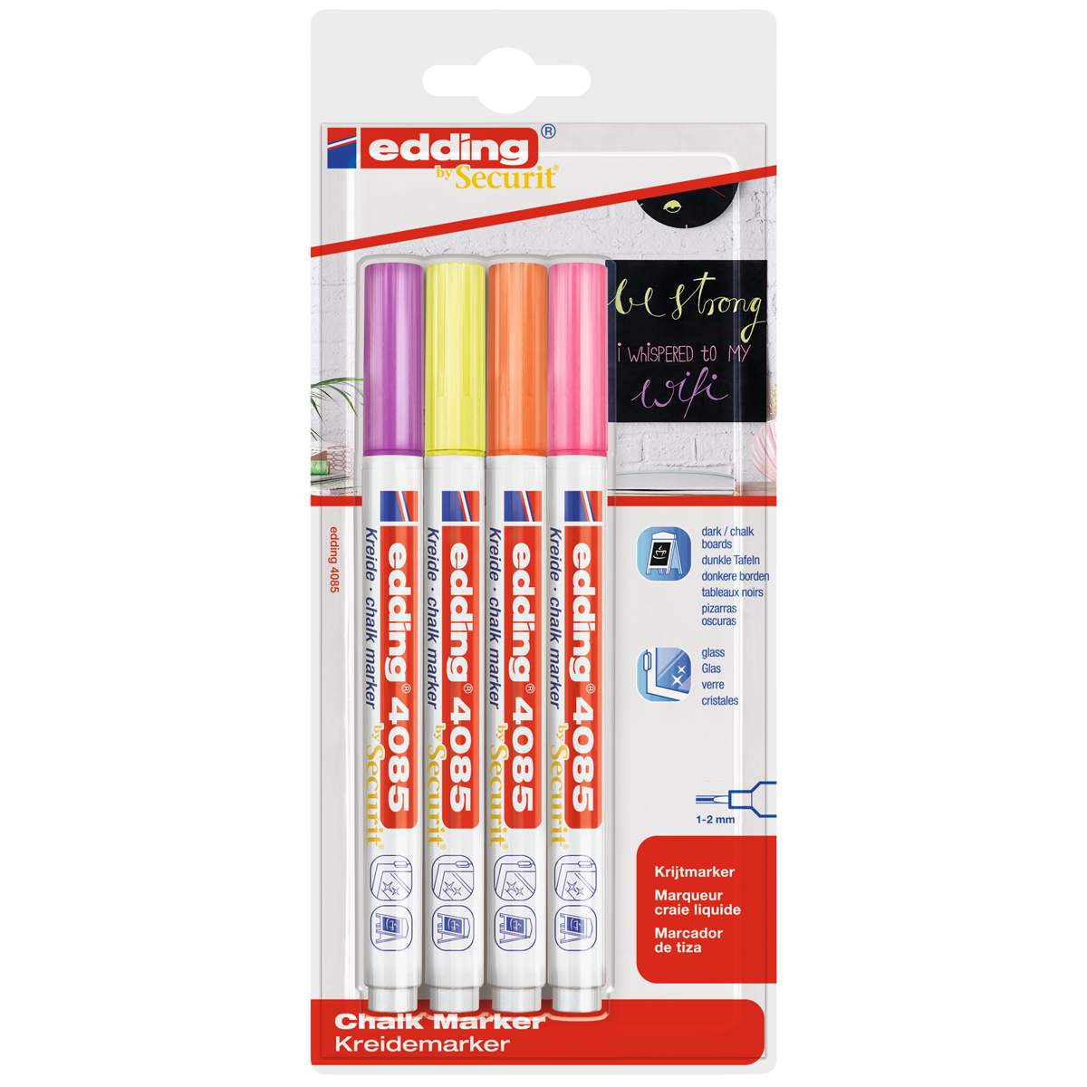 Edding "4085 Kreide Marker" 4er Set Neon (1-2mm)