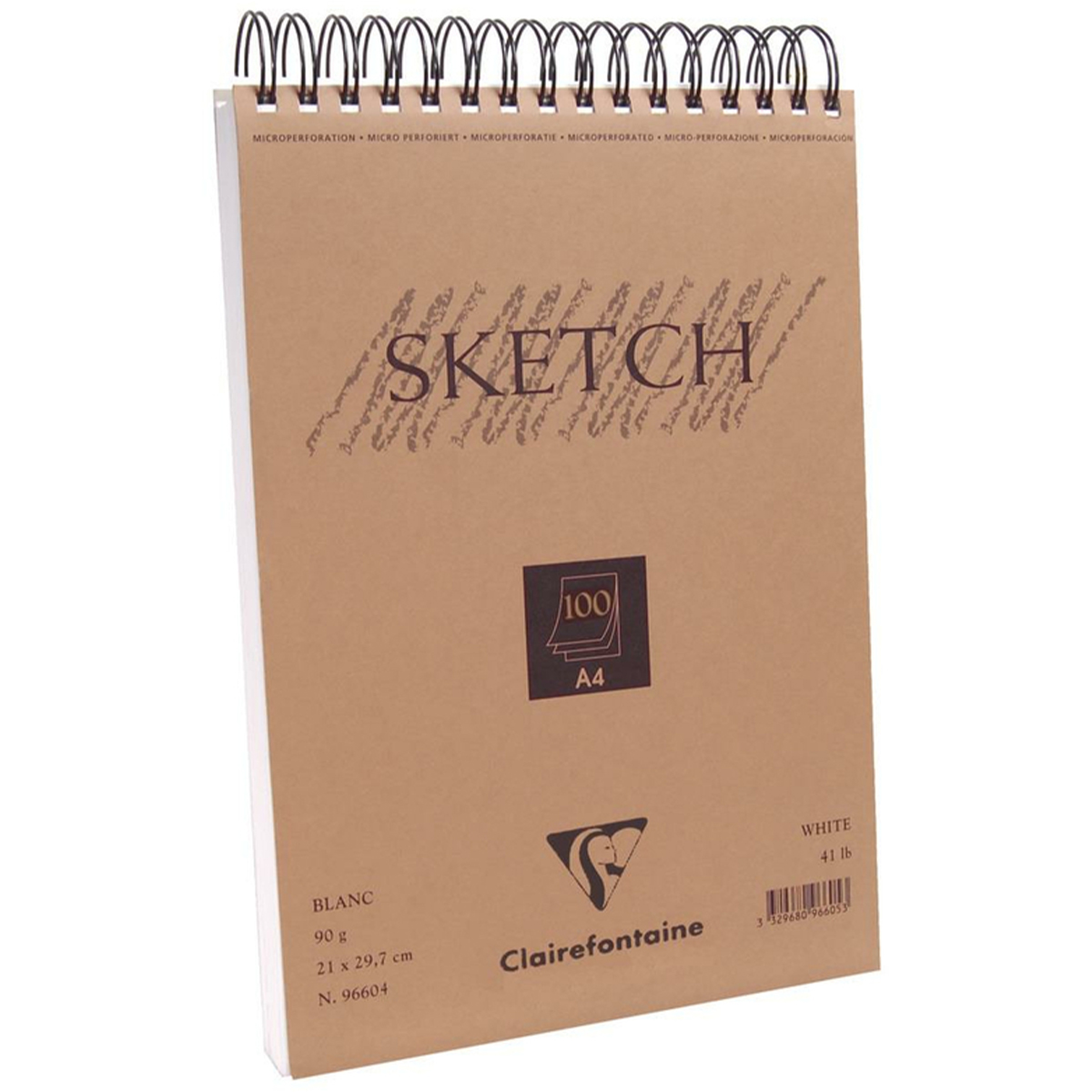 Clairfontaine-Skizzenblock-A4-100-Blatt-Weiss-90g Clairefontaine Skizzenblock "Sketch" - A4