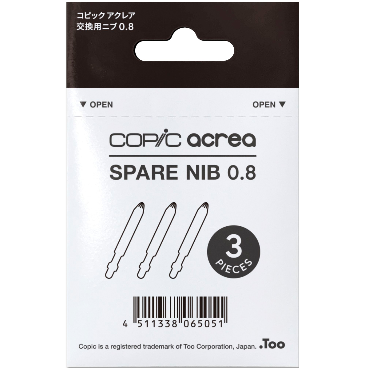 Ersatzfilze Copic "acrea Spare Nib 0.8" 3er Set (0,8mm)