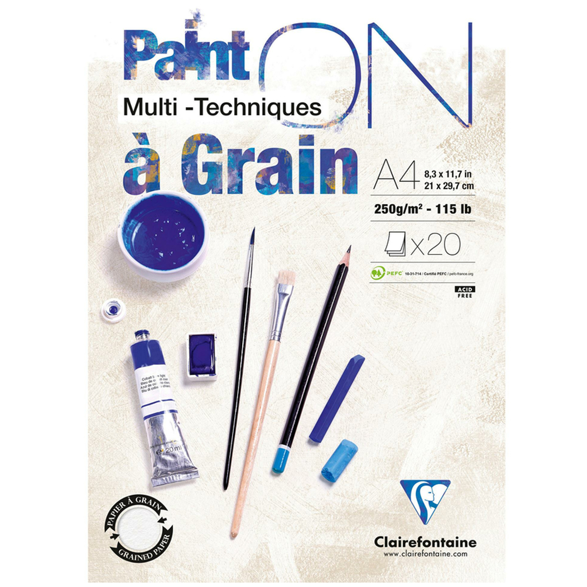 Clairefontaine "PaintOn Multitechnik" Block A4 (20 Blatt)