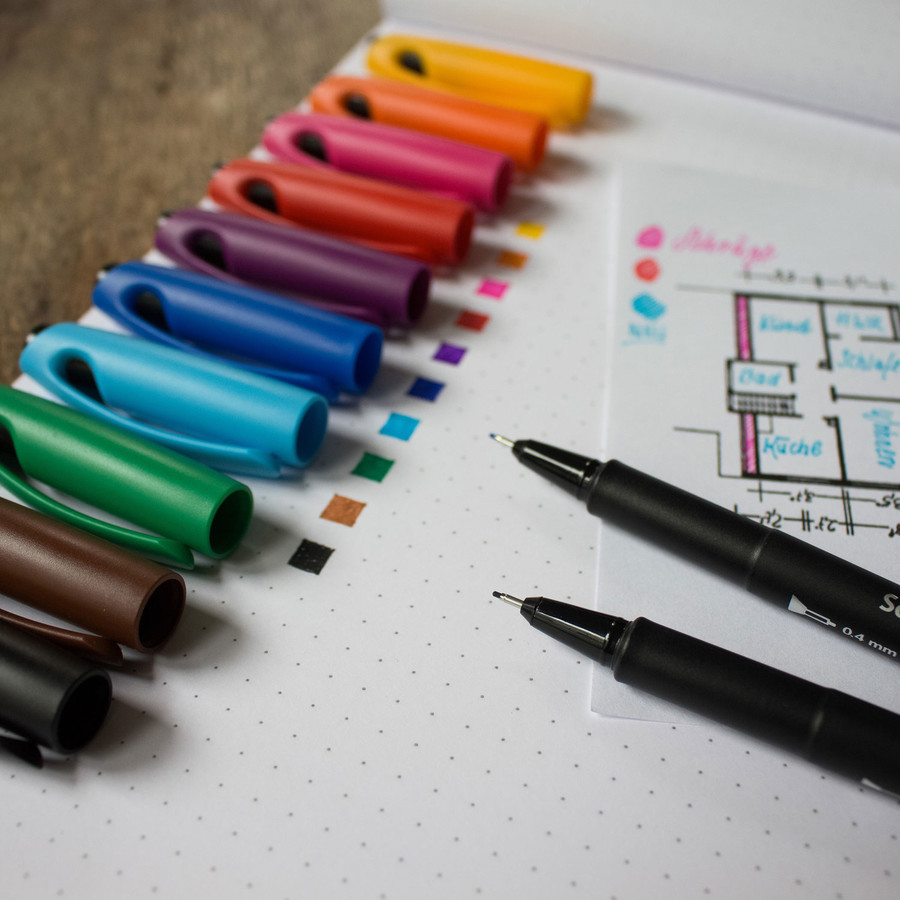 Schneider "Topliner 967" Fineliner 4er Etui (0,4mm)