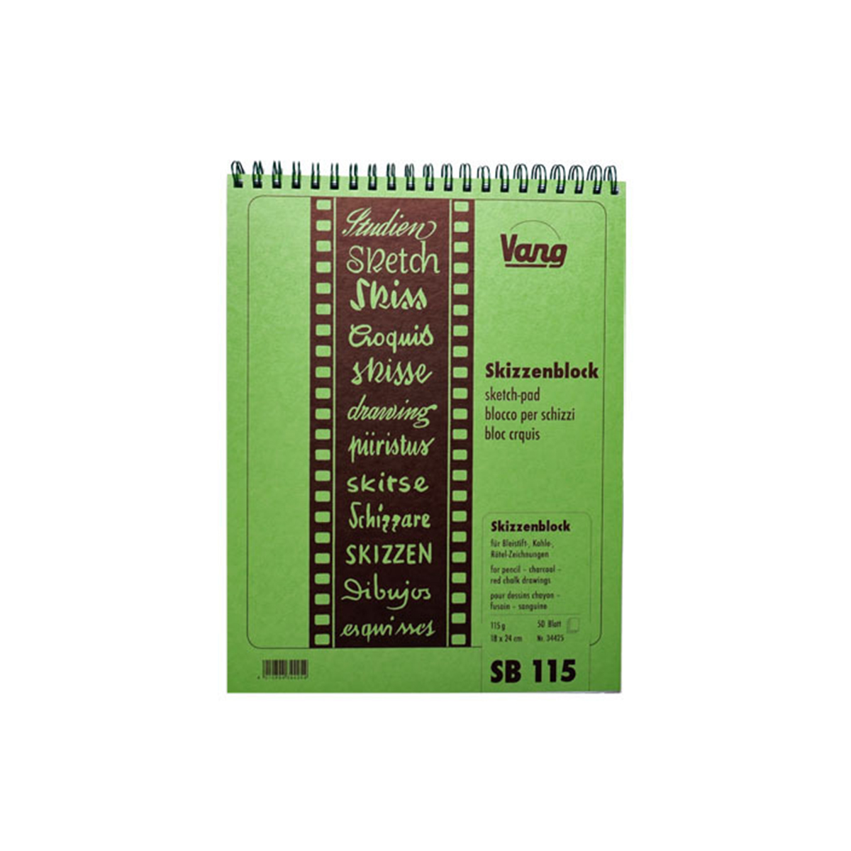 Vang "Spiral Skizzenblock" (18x24cm)  115g/m² - Weiß