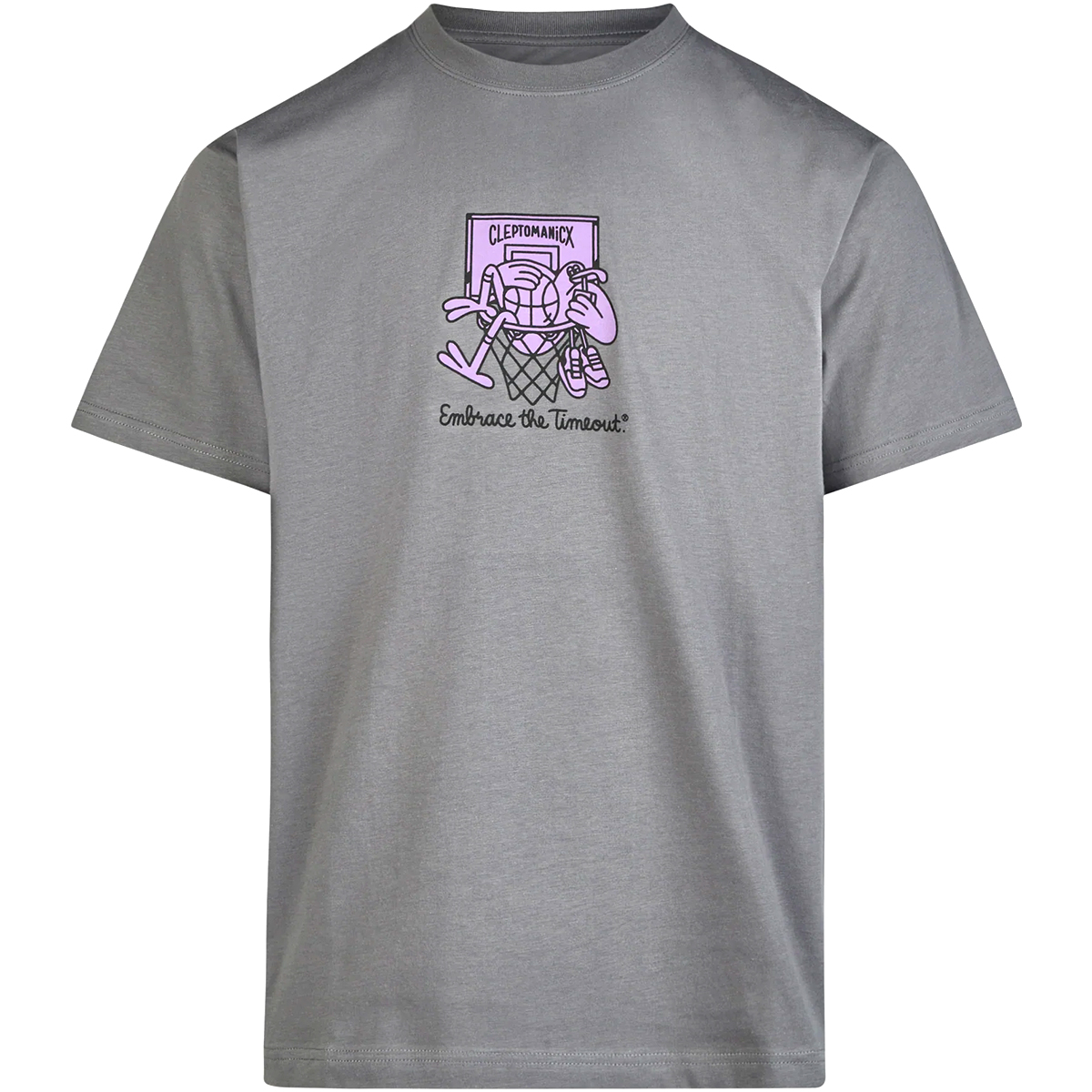 Cleptomanicx Boxy T-Shirt "Embrace Basket" Lava Smoke