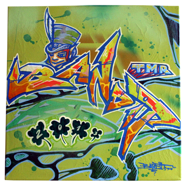 "Bandit 77 - Fighting Irish (Original)" 40x40cm