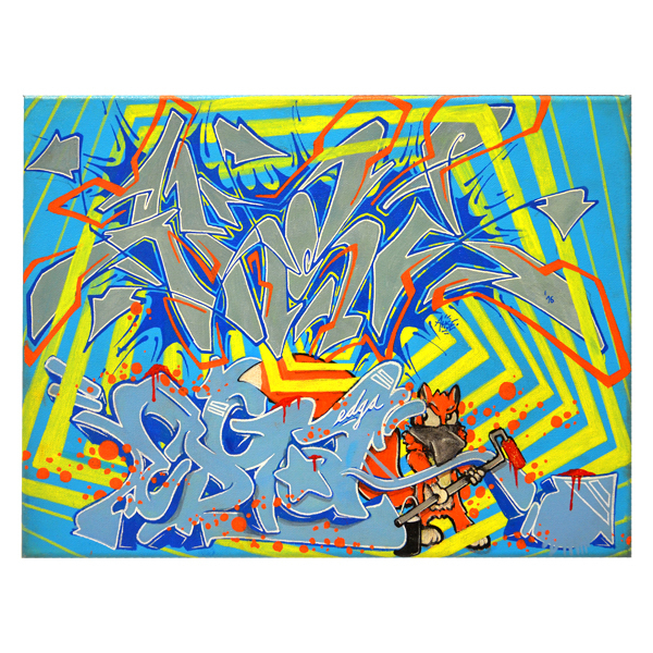 "Ahse & Edga - Funky Fox (Original)" 30x40cm