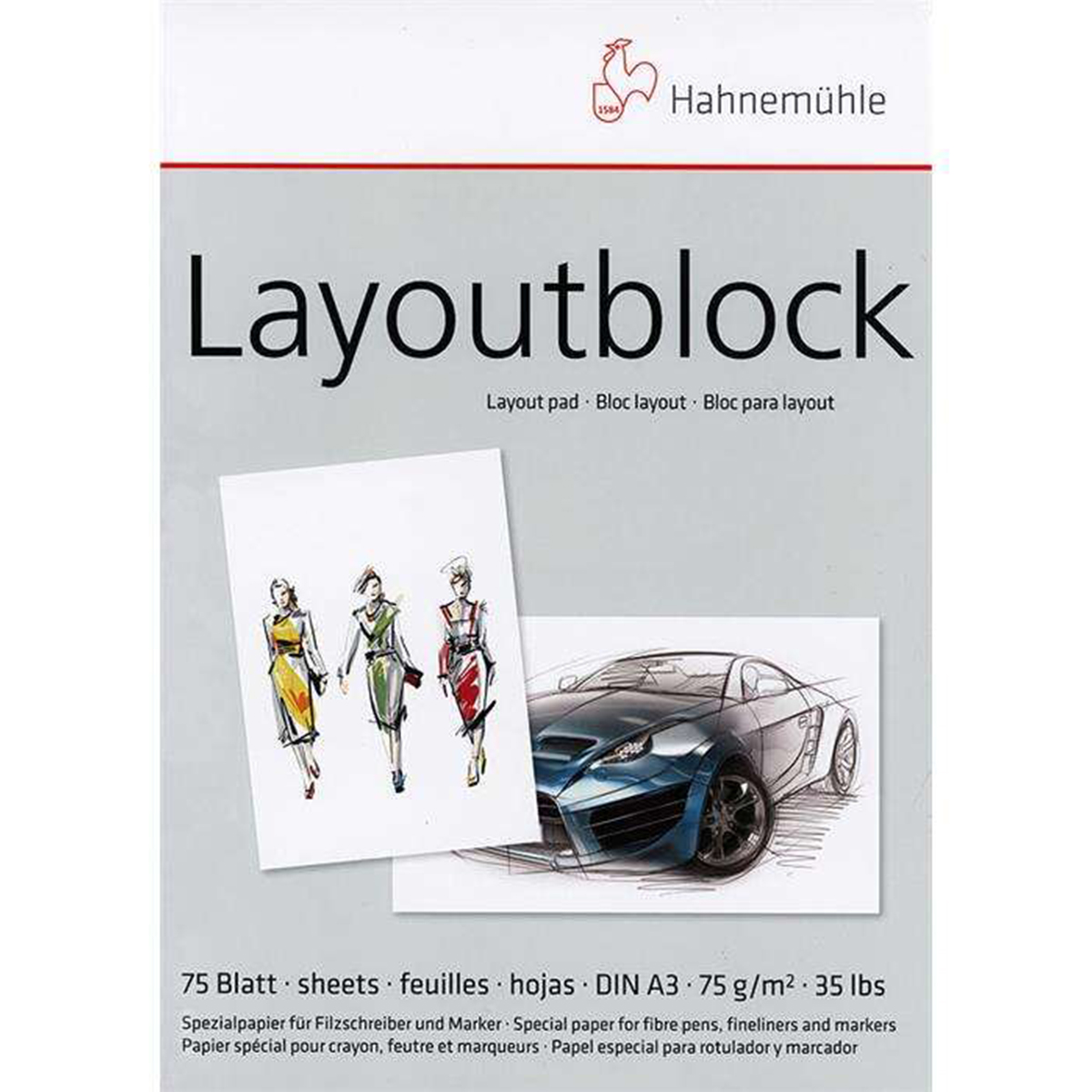 Hahnemühle "Layoutblock" A3 Hochformat 75g/m²