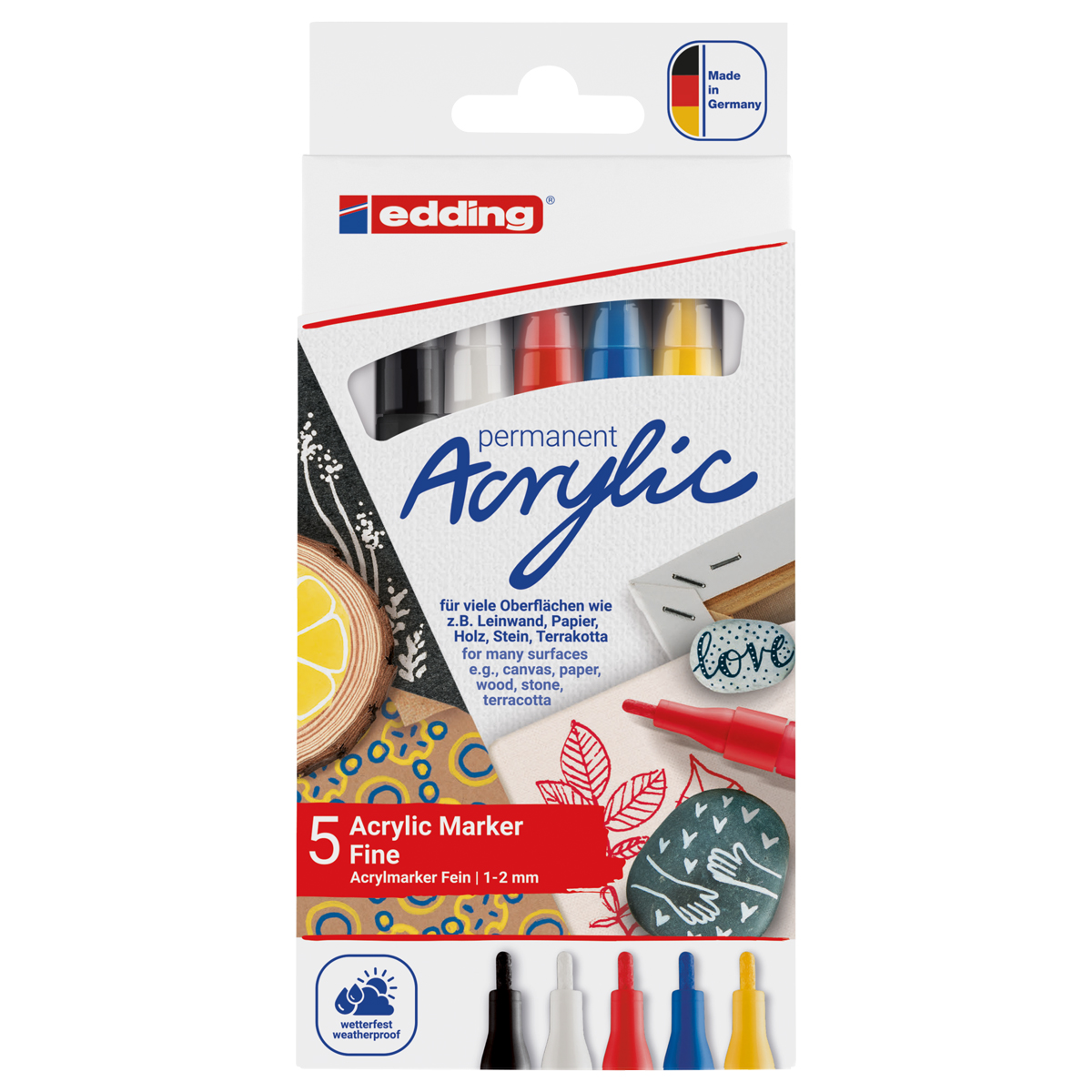 Edding Acrylmarker"5300/5S" Rundspitze 5er Set Basic (1-2mm)