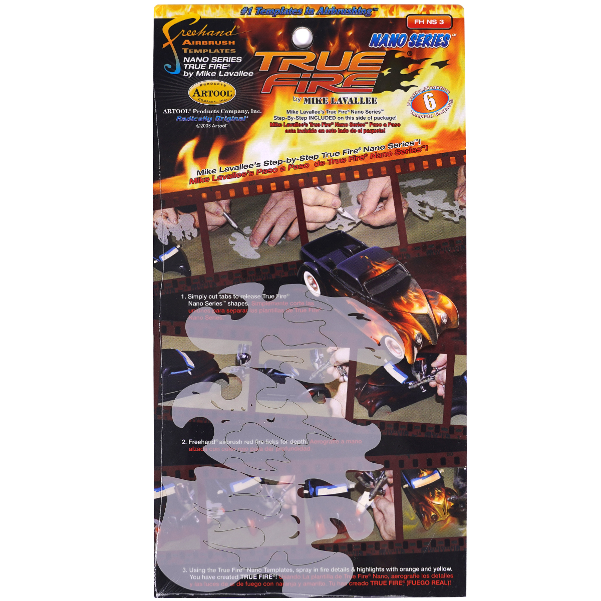 Artool Schablone "FH NS 3 True Fire Nano" 3er Set von Mike Lavallee
